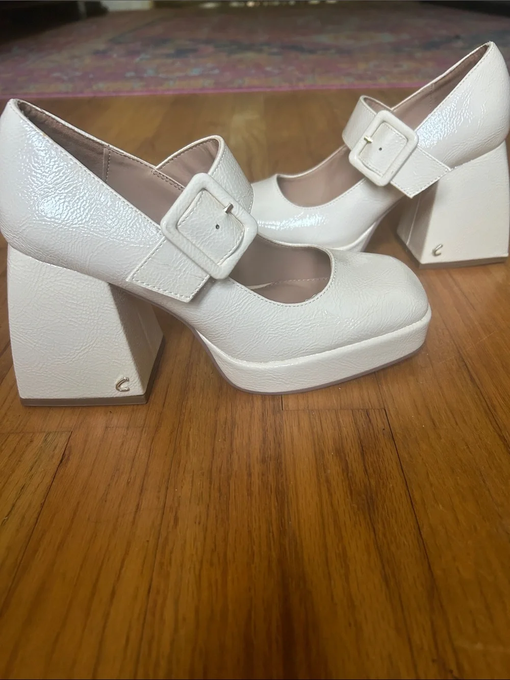 Circus by Sam Edelman Cream Platform Mary Jane Block Heels